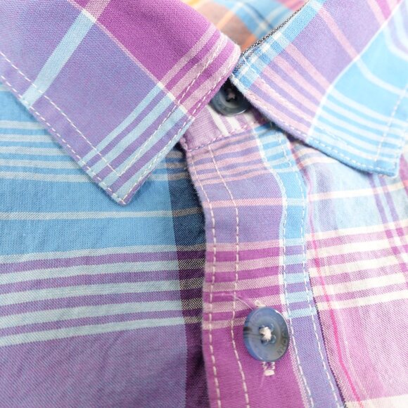 SEAN JOHN Shirt Mens Medium Short Sleeve Colorful Collared Button Up - Picture 6 of 10